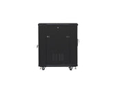 Szafa instalacyjna Rack stojąca 19" 15U 600x800 czarna drzwi perforowane Lanberg (flat pack)