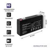 Akumulator AGM Qoltec 6V | 1.3Ah
