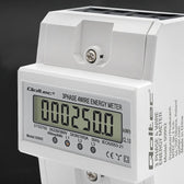 Miernik zużycia enrgii Qoltec na szynę DIN | Trójfazowy elektroniczny licznik | 400V | 100A | LCD | 4P