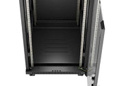 Szafa instalacyjna Rack Lanberg stojąca 19" 24U 600x800 czarna drzwi przeszklone LCD (Flat Pack) v2