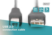 Kabel drukarkowy DIGITUS USB 2.0 A/M - B/M, 1,8m czarny
