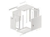 Szafa instalacyjna Rack wisząca 19" 12U 600x450 szara drzwi metalowe Lanberg (flat pack)