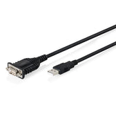 Kabel adapter DIGITUS USB 2.0 do RS232 (DB9), Chipset FTDI (FT232RNL), PVC, czarny, Mocowanie w tulejkach 1.8m