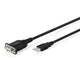 Kabel adapter DIGITUS USB 2.0 do RS232 (DB9), Chipset FTDI (FT232RNL), PVC, czarny, Mocowanie w tulejkach 1.8m