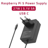 Ładowarka Qoltec Super FAST PD do Raspberry PI 5 | USB-C | 27W | 5-12V | 1.8-5A | Czarny