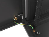 Szafa instalacyjna Rack wisząca 19" 9U 600x600 czarna drzwi metalowe Lanberg (flat pack)