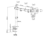 Uchwyt biurkowy do monitora Maclean MC-883 17-32" 8kg VESA 75x75, 100x100 podwójne ramię