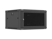 Szafa instalacyjna Rack Lanberg wisząca 19" 6U 600x600 czarna drzwi perforowane (flat pack)
