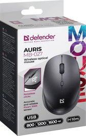Mysz bezprzewodowa Defender AURIS MB-027 optyczna bezklikowa silent 1600dpi czarna