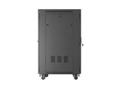 Szafa instalacyjna Rack Lanberg stojąca 19" 24U 600x800 czarna drzwi przeszklone LCD (Flat Pack) v2