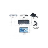Przełącznik Techly HDMI 3/1 z pilotem, 4K2K UHD 3D, czarny