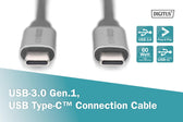 Kabel USB 3.0 DIGITUS PREMIUM 60W/5Gbps Typ USB C/USB C M/M czarny 1m