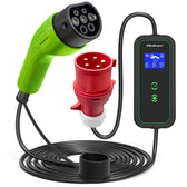 Ładowarka Qoltec do samochodu elektrycznego EV z regulacją 2w1 Typ2 | 11kW | CEE 5 PIN | Wi-Fi | LCD | 3 fazy | Przenośna | Wallbox | 5m