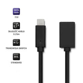 Kabel USB 3.0 Qoltec A żeński / USB 3.1 typC Męski | 0,25m