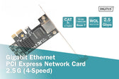 Karta sieciowa DIGITUS przewodowa PCI Express 1x RJ45 2.5 Gigabit Ethernet 10/100/1000/2500Mbps
