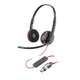 Słuchawki z mikrofonem Poly Blackwire 3320 Stereo USB-C + adapter USB-C/A czarne