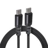 Kabel 2 x USB-C 15W Maclean MCE493 wspierający QC 3.0 przesył danych 3A czarny dł. 1m
