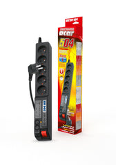 Listwa przeciwprzepięciowa Acar 504WF 3,0m czarna
