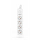 Przedłużacz KERG z wyłącznikiem M02398 4-gniazdowy 10m 3×1,5mm2 H05VV-F 16A/250V biały
