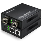Switch niezarządzalny Qoltec Dwukierunkowy Media Konwerter 2x RJ45 2x SFP | 1000Mb/s | 5V