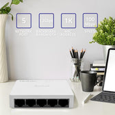 Switch niezarządzalny Qoltec przełącznik sieciowy 5 x port RJ45 | 100Mbps | Fast Ethernet | LAN