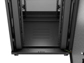 Szafa instalacyjna Rack Lanberg stojąca 19" 47U 800x800 czarna drzwi perforomowane LCD (flat pack)