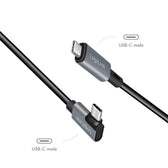 Kabel USB 2.0 LogiLink CU0182 USB-C - USB-C, M/M, kątowy, czarno/szary, 1m