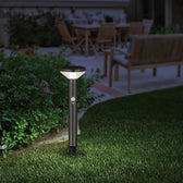 Lampa solarna LED z czujnikiem Maclean MCE465 B, czarna, IP44, 3 tryby świecenia, bateria Li-ion 18650 3,7V 1200 mAh, wbijana