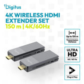 Przedłużacz/Extender DIGITUS DS-55359 HDMI bezprzewodowy do 100/150m, 4K@60Hz (Zestaw)