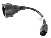 Przedłużacz kabla zasilającego Lanberg IEC 320 C14 -> Schuko (F) 0,2m czarny