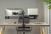 Uchwyt biurkowy DIGITUS podwójne ramię na 1xLCD 32" 4kg, 1xNotebook 15,4" 9kg