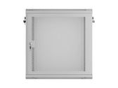 Szafa instalacyjna Rack wisząca 19" 12U 600x450 szara drzwi perforowane Lanberg (flat pack)