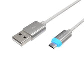 Kabel Natec Extreme Media micro USB-B - USB-A M/M 1m srebrny LED