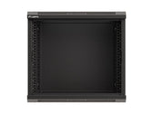 Szafa instalacyjna Rack wisząca 19" 9U 540x350 czarna Drzwi przeszklone Lanberg (flat pack)
