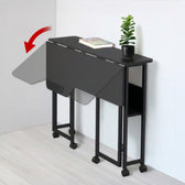Biurko składane Maclean MC-126 L/B, czarne, mobilne 100x73cm, max. 50kg