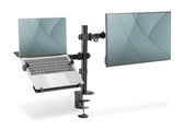 Uchwyt biurkowy DIGITUS podwójne ramię na 1xLCD 32" 4kg, 1xNotebook 15,4" 9kg