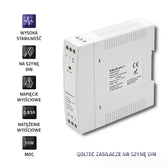 Zasilacz na szynę DIN Qoltec | 10W | 12V | 0.83A | Biały | Slim