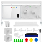 Przegroda biurkowa / organizer Ergo Office ER-301 W, max. obciążenie 10kg, biała tablica, szerokość 1116mm, biała