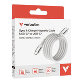 Kabel Verbatim USB-C(M) - USB-C(M) 1,2m, 100W, PD, szary