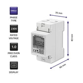 Miernik zużycia energii Qoltec na szynę DIN | jednofazowy elektroniczny licznik | 230V | LCD | 2P