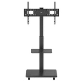 Stand / wózek dla TV Ergo-Office ER-304 B, max. obciążenie 50kg / 5kg półka, max. VESA 600x400, wbud. listwa zasil., czarny