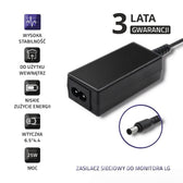 Zasilacz sieciowy Qoltec do monitora LG 25W | 19V | 1.3A | 6.5*4.4 | +kabel zasilający