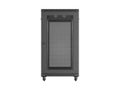 Szafa instalacyjna Rack stojąca 19" 22U 600x1200 czarna drzwi szklane LCD Lanbeg (flat pack)