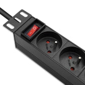 Listwa zasilająca Qoltec PDU do RACK 10" | 1U | 16A | 4xFRENCH | 1.8m