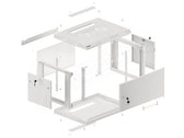 Szafa instalacyjna Rack wisząca 19" 6U 600x450 szara drzwi metalowe Lanberg (flat pack)