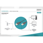 Przedłużacz DIGITUS AK-300202-050-S USB 2.0 5m czarny