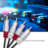 Kabel Qoltec 2xRCA męski / 2xRCA męski | 1m | Czarny