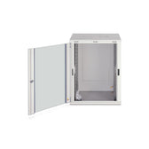 Szafa sieciowa wisząca jednosekcyjna DIGITUS Dynamic 19" 16U, 600x600, drzwi szyba, szary, niezmontowana, 60kg