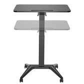 Biurko stolik mobilny na laptop Maclean MC-453B, czarne pneumatyczna regulacja wysokości 80x52cm 8kg max 109cm wys