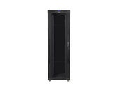 Szafa instalacyjna Rack stojąca 19" 42U 800x1200 czarna drzwi szklane LCD Lanberg (flat pack)